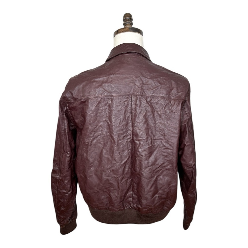 Saddlery Vintage Leather Classic Brown Bomber Jacket - Picture 4 of 12